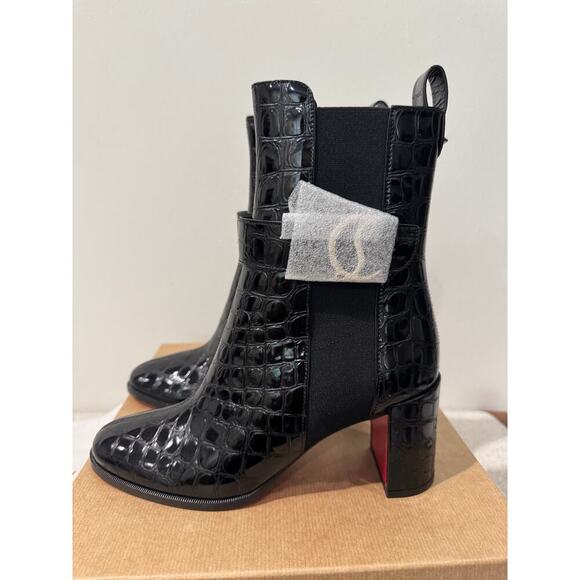 CHRISTIAN LOUBOUTIN
Cl Chelsea Booty Leather Boots 70 In Black 37.5 - Picture 7 of 9